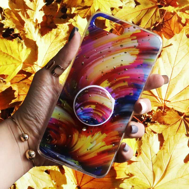 قاب رنگین کمانی پاپ سوکت دار خرچنگی کد8 آیفون iPhone 7 Plus / 8 Plus