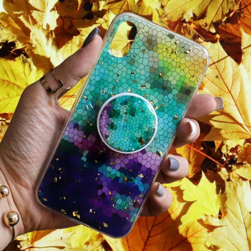 قاب رنگین کمانی پاپ سوکت دار خرچنگی کد9 آیفون iPhone X/XS