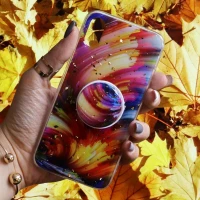 قاب رنگین کمانی پاپ سوکت دار خرچنگی کد8 آیفون iPhone X/XS