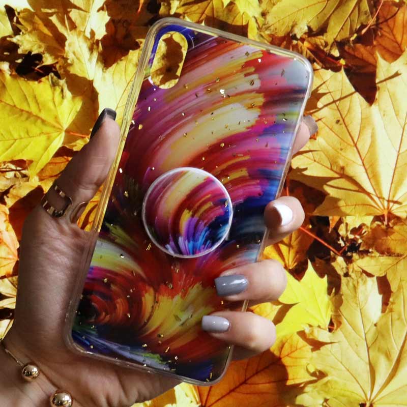 قاب رنگین کمانی پاپ سوکت دار خرچنگی کد9 آیفون iPhone XS Max