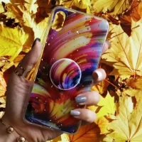 قاب رنگین کمانی پاپ سوکت دار خرچنگی کد9 آیفون iPhone XS Max