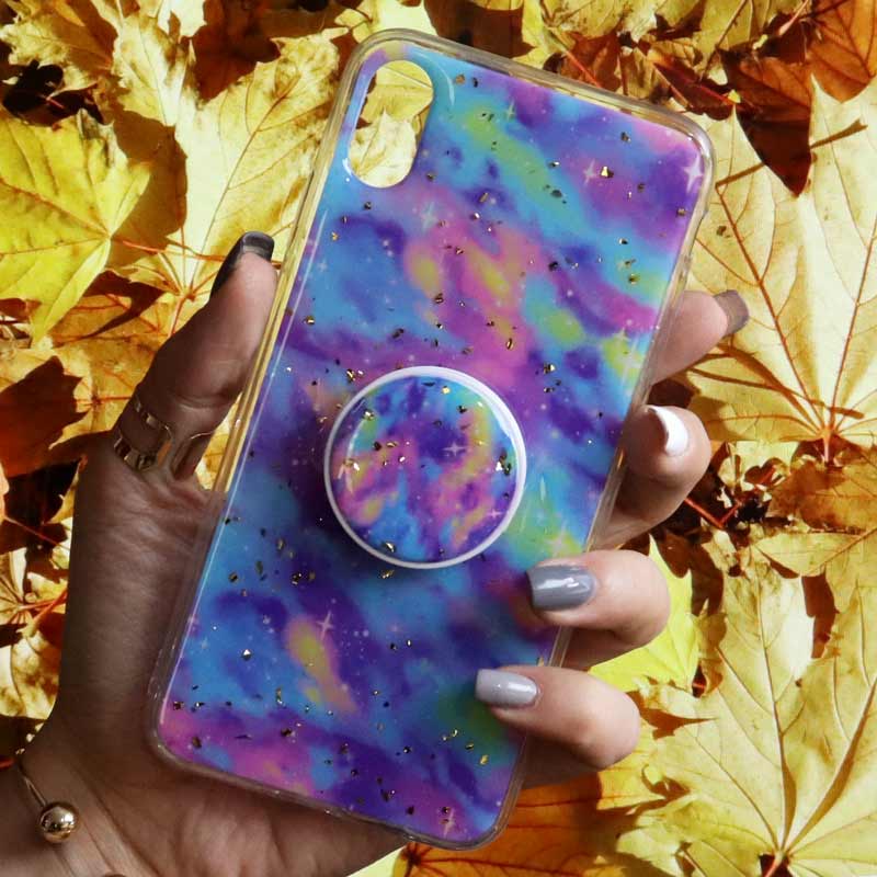 قاب رنگین کمانی پاپ سوکت دار خرچنگی کد5 آیفون iPhone XS Max