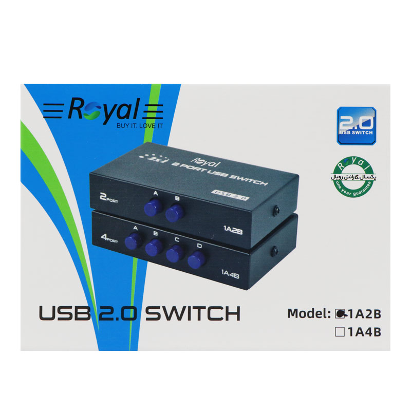 سوییچ پرینتر Royal 1A2B USB Switch 2Port