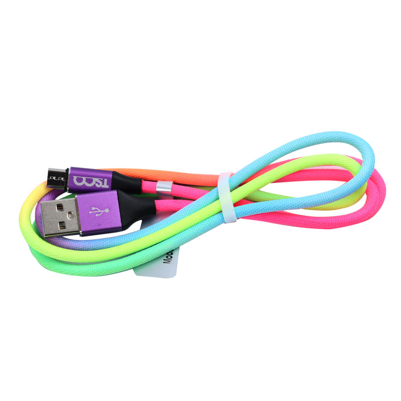کابل کنفی میکرو یو اس بی TSCO TC A190 2.1A 1m رنگی