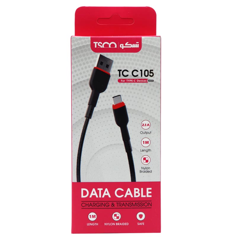 کابل تایپ سی TSCO TC C105 2.1A 1m