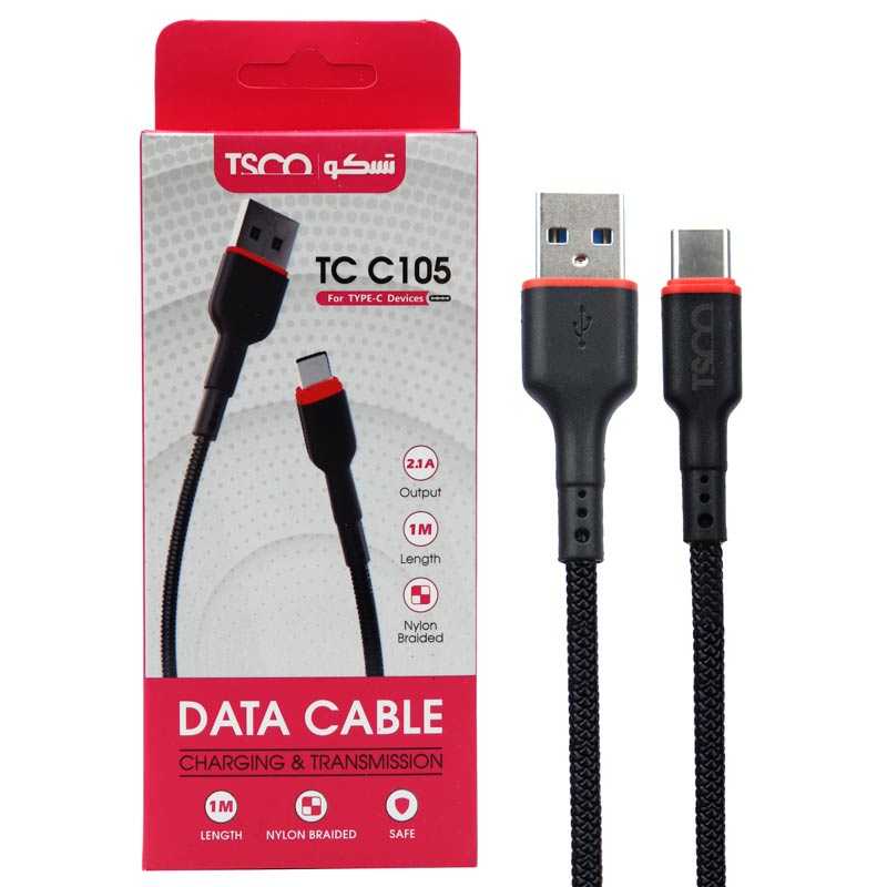 کابل تایپ سی TSCO TC C105 2.1A 1m