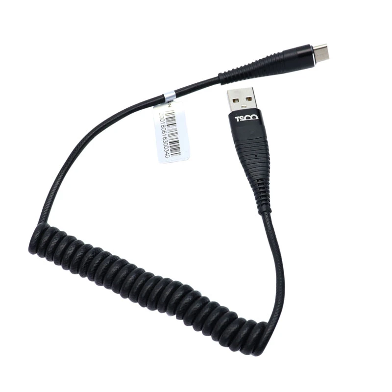 کابل فنری تایپ سی TSCO TC C180 2.1A 1m