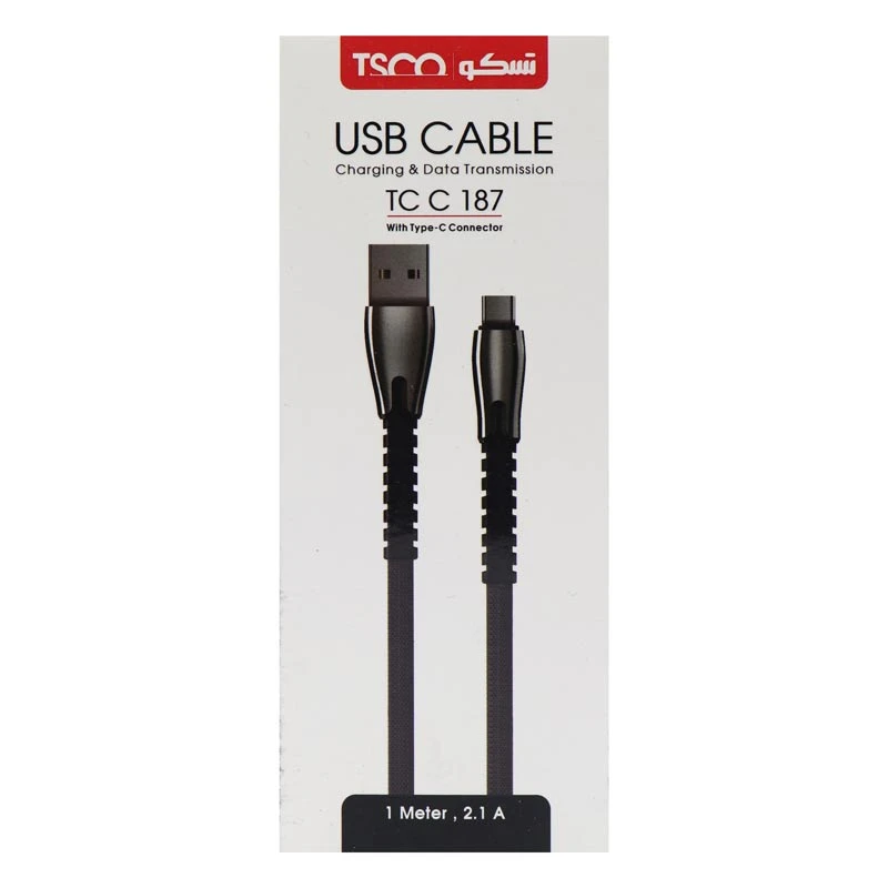 کابل تایپ سی TSCO TC C187 2.1A 1m