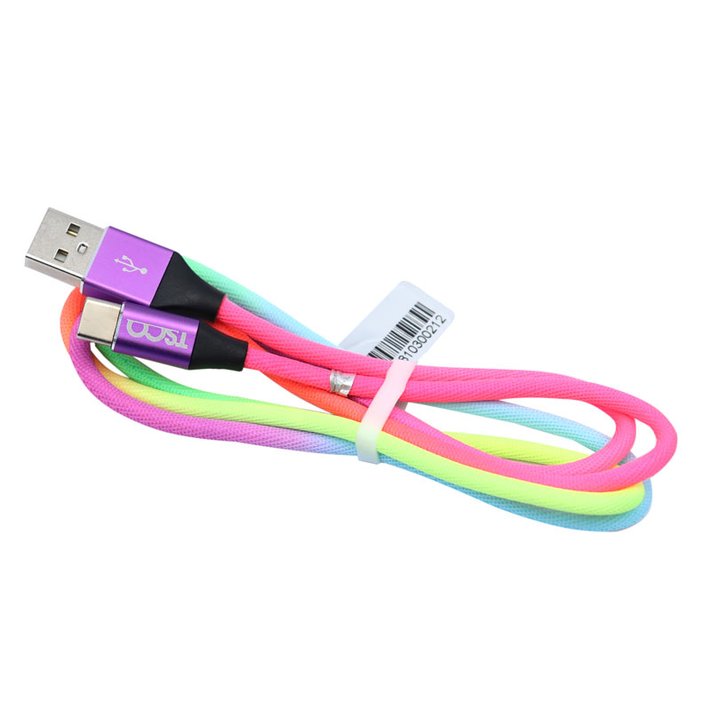 کابل کنفی TSCO TC C190 Type-C 2.1A 1m رنگی