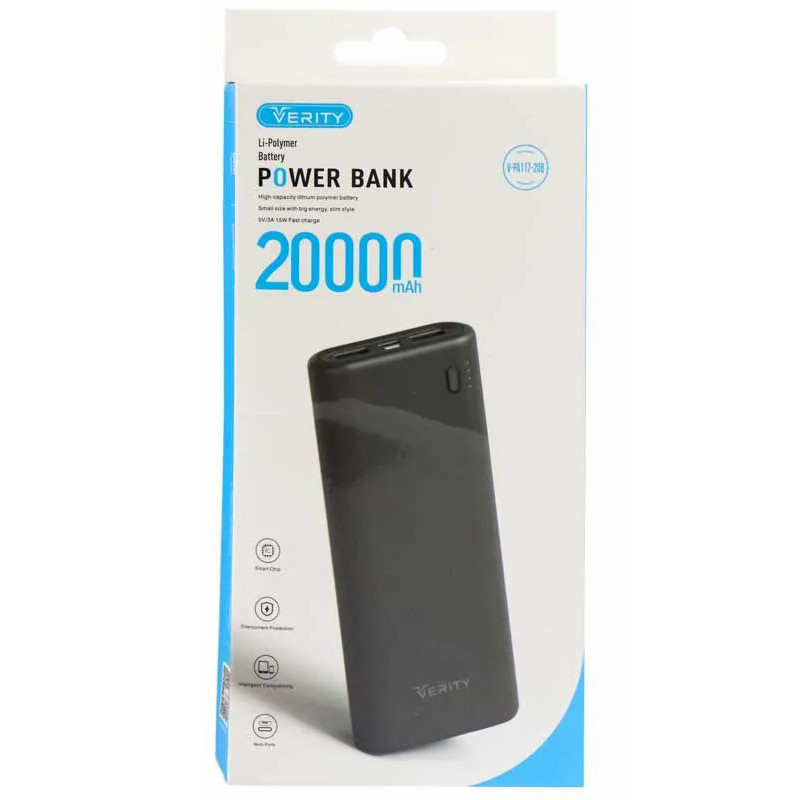 پاوربانک 20000 وریتی VERITY V-PA117 مشکی