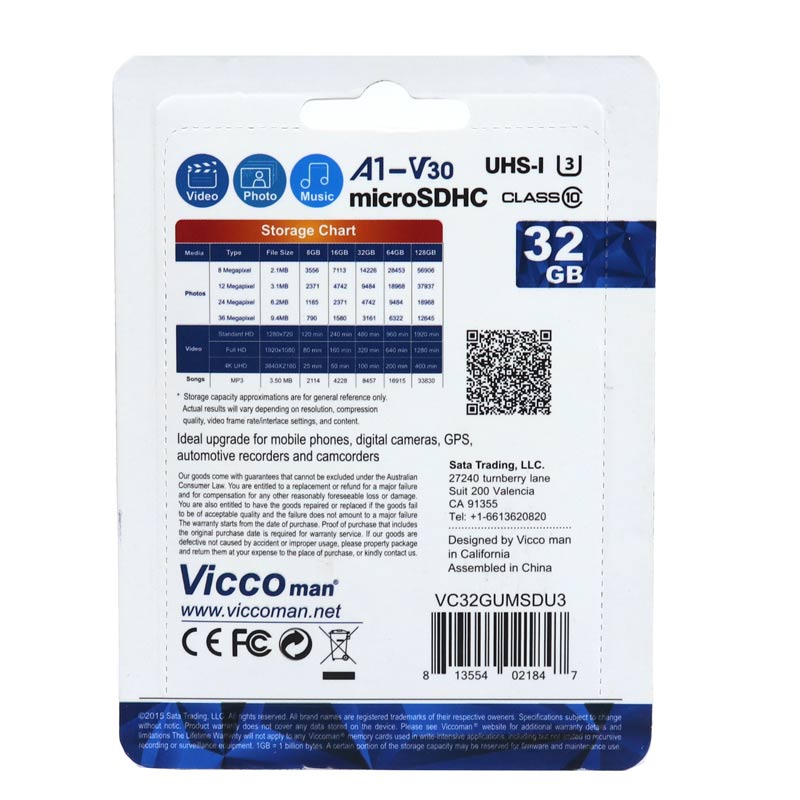 رم میکرو 32 گیگ ویکومن Vicco Man Final 600x Plus A1 V30 U3 C10 90MB/s + رم ریدر