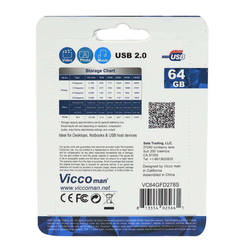 فلش 64 گیگ ویکومن ViccoMan VC278 S