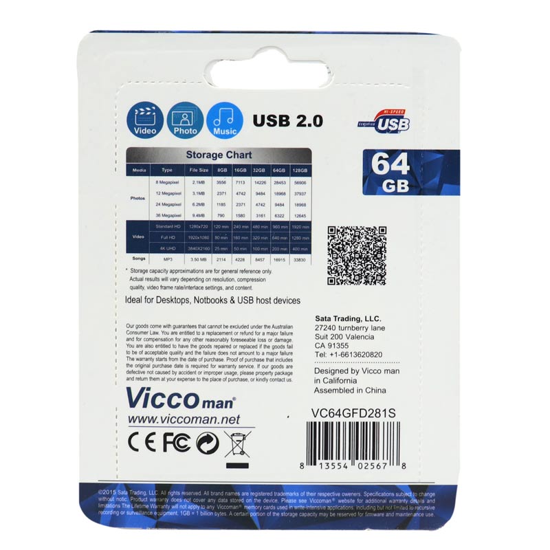 فلش 64 گیگ ویکومن ViccoMan VC281 S