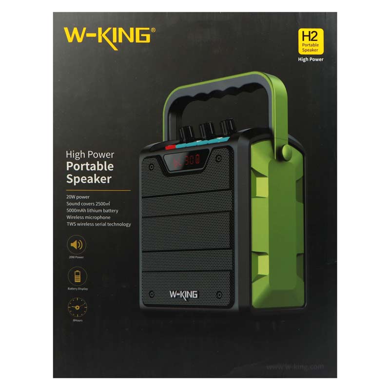 اسپیکر بلوتوثی رم و فلش خور W-King H2 20W + میکروفون و ریموت