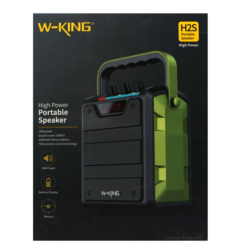 اسپیکر بلوتوثی رم و فلش خور W-King H2s 15W + ریموت