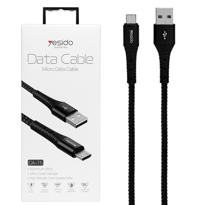کابل میکرو یو اس بی Yesido CA-T5 2.4A 1.2m