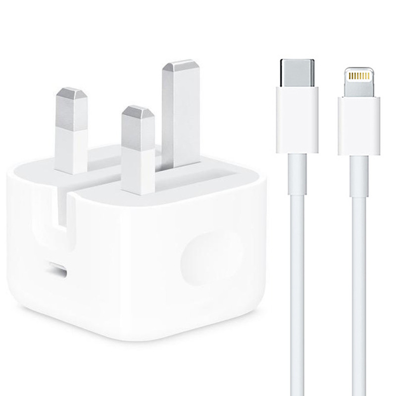 شارژر دیواری اورجینال iPhone MU7W2ZP PD 18W + کابل آیفونی