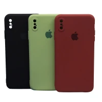قاب طرح سیلیکونی محافظ لنزدار iPhone X/XS