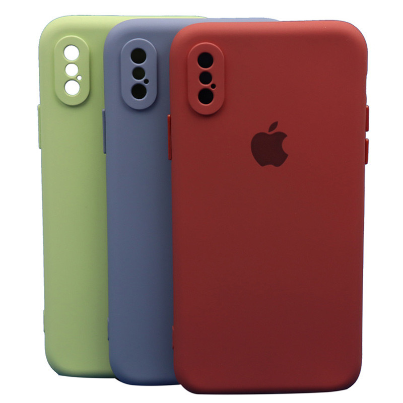 قاب طرح سیلیکونی محافظ لنزدار iPhone X/XS