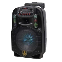 اسپیکر چمدانی بلوتوثی رم و فلش خور AVCROWNS CH-86 + میکروفن و ریموت کنترل