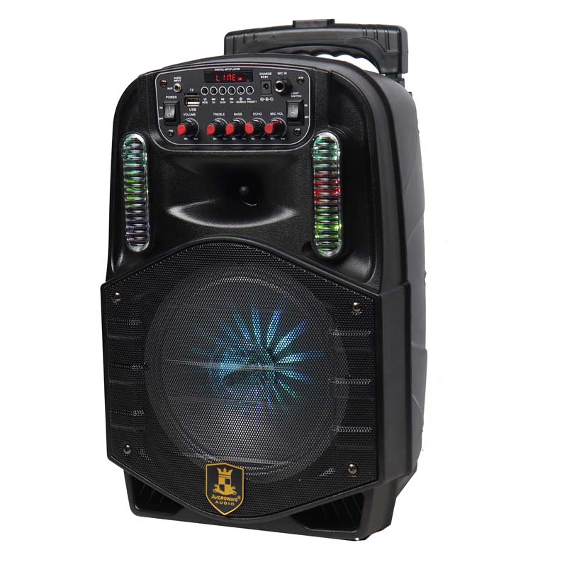 اسپیکر چمدانی بلوتوثی رم و فلش خور AVCROWNS CH-86 + میکروفن و ریموت کنترل