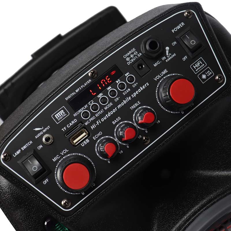 اسپیکر چمدانی بلوتوثی رم و فلش خور AVCROWNS CH-83W + میکروفن و ریموت کنترل