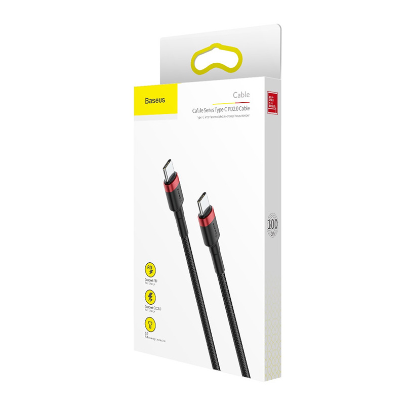 کابل تبدیل فست شارژ Baseus Cafule Series CATKLF-GG1 Type-C to Type-C QC3 3A 1M