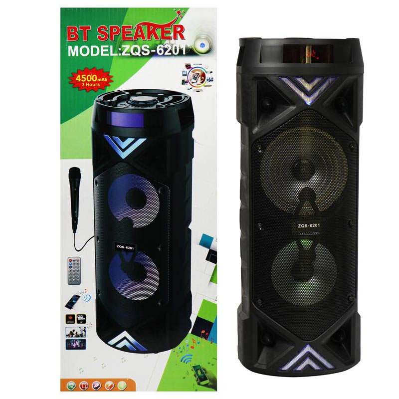 اسپیکر zqs 6201 بی تی با میکروفون و ریموت کنترل