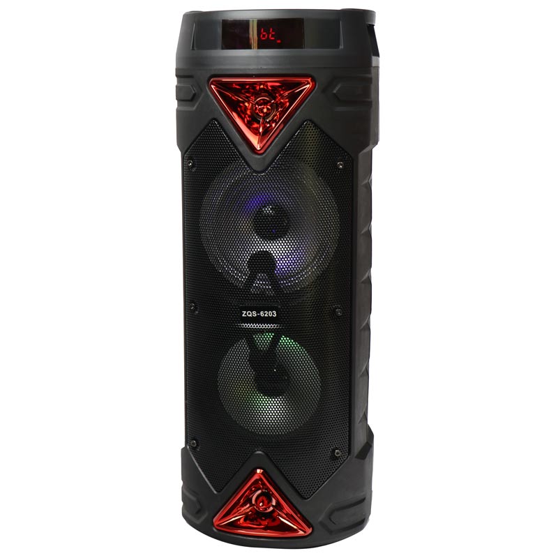 اسپیکر چمدانی رم و فلش خور BT ZQS-6203 +میکروفون و ریموت کنترل
