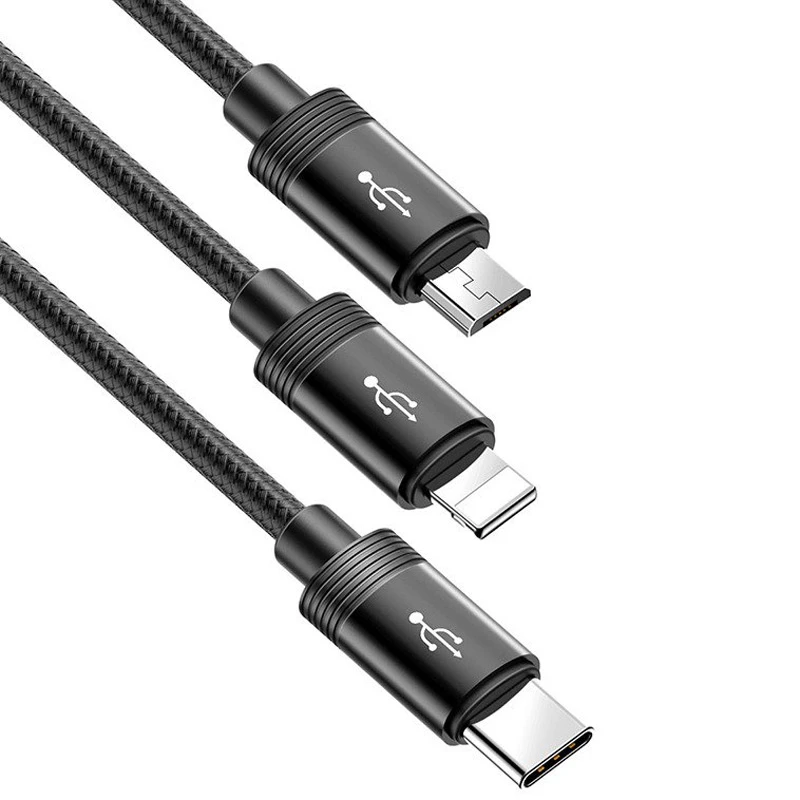 کابل 3 سر فست شارژ Baseus CAMLT-PY01 3.5A 1.2m