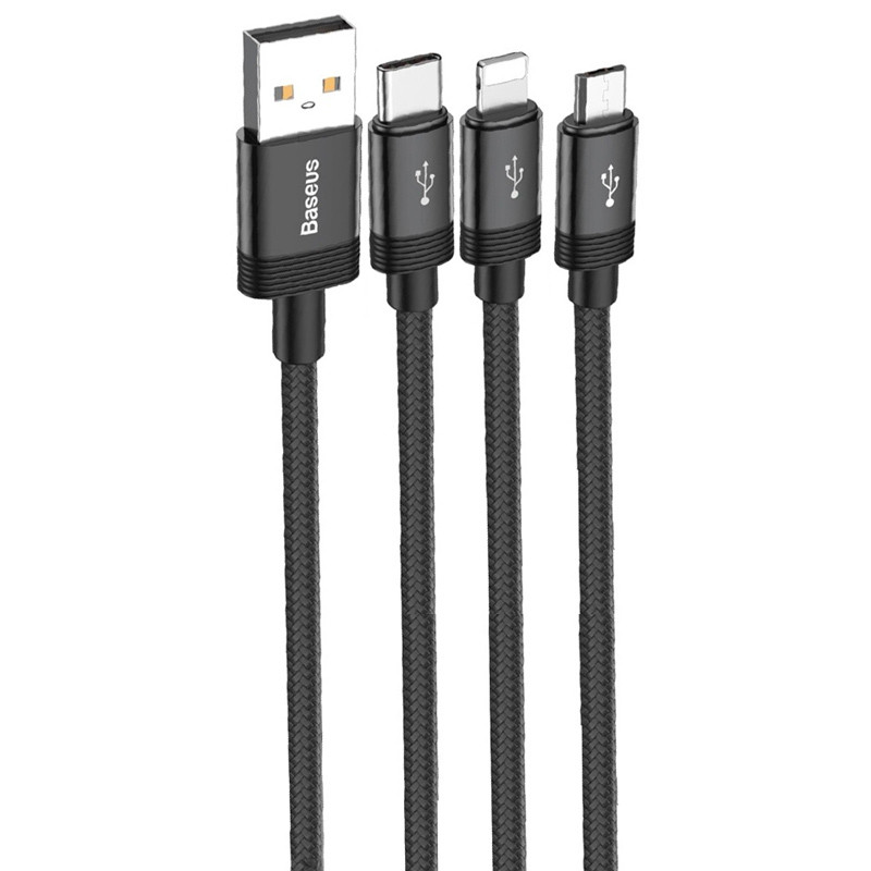 کابل 3 سر فست شارژ Baseus CAMLT-PY01 3.5A 1.2m