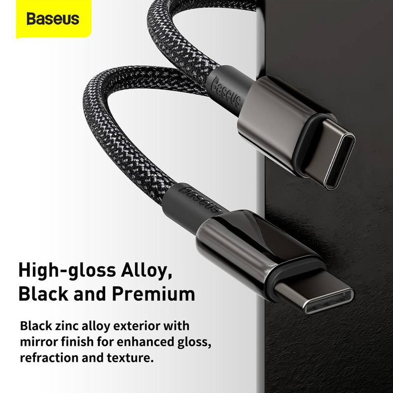 کابل تبدیل فست شارژ Baseus Tungsten Gold CATWJ-A01 PD 5A Type-C to Type-C 2m
