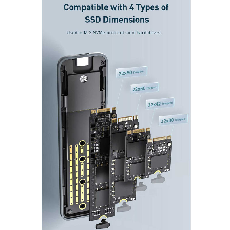 باکس هارد باسئوس Baseus Full Speed Series CAYPH-E0G Type-C NVMe M.2 SSD