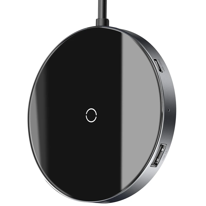 هاب باسئوس Baseus Circular Mirror WXJMY-0G USB3.0/Type-C PD + شارژر بی سیم