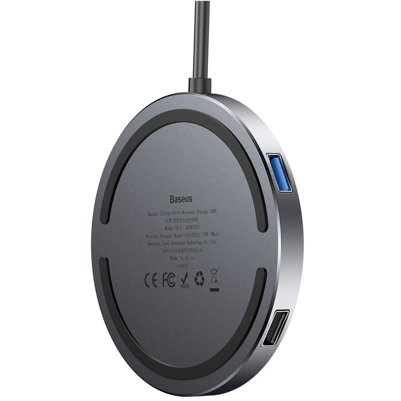 هاب باسئوس Baseus Circular Mirror WXJMY-0G USB3.0/Type-C PD + شارژر بی سیم