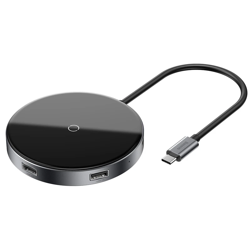 هاب باسئوس Baseus Circular Mirror WXJMY-0G USB3.0/Type-C PD + شارژر بی سیم