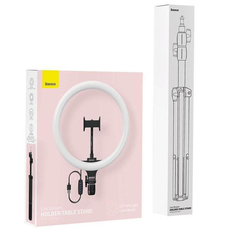 رینگ لایت پایه دار 12 اینچ Baseus Live Stream Holder CRZB12-B