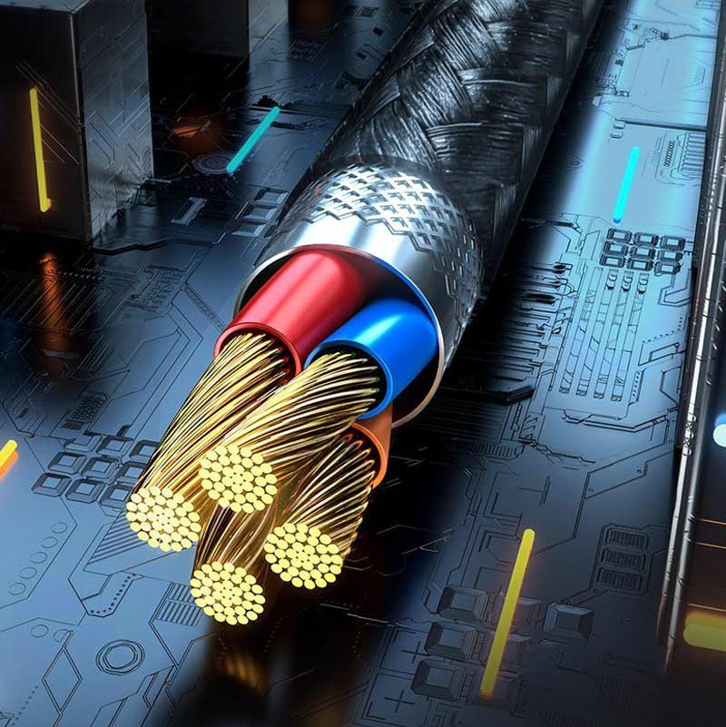 کابل 3 سر مگنتی Baseus TZCAXC-A01 2.4A 1m