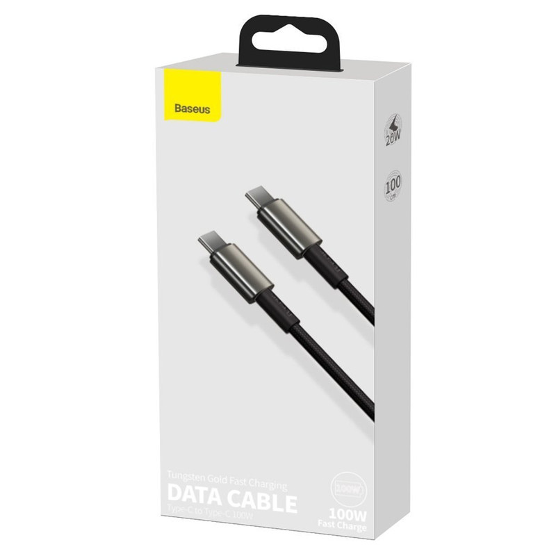 کابل تبدیل فست شارژ Baseus Tungsten Gold CATWJ-01 PD 5A Type-C To Type-C 1m