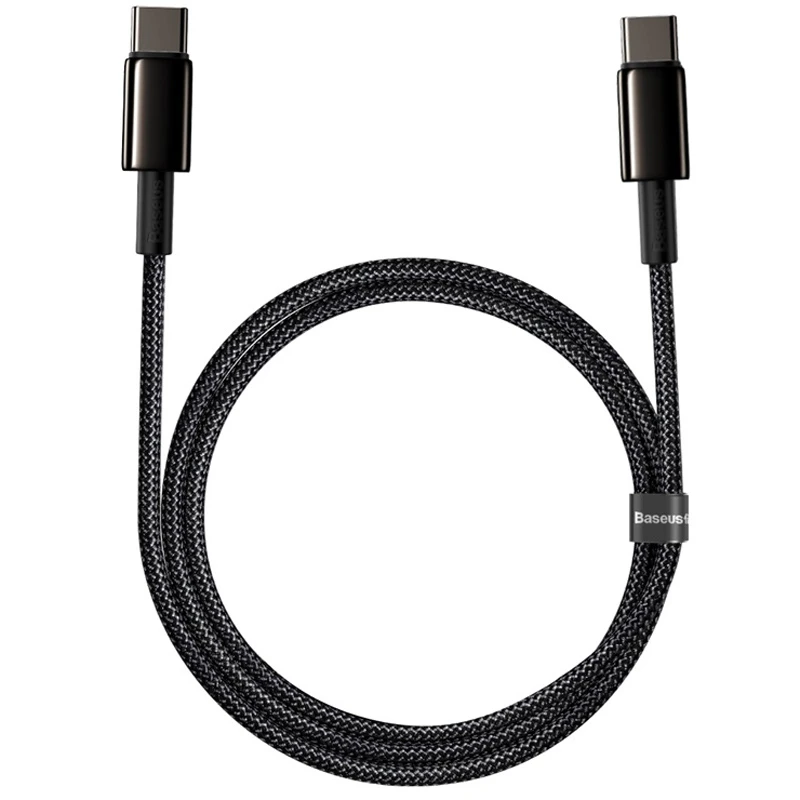 کابل تبدیل فست شارژ Baseus Tungsten Gold CATWJ-01 PD 5A Type-C To Type-C 1m