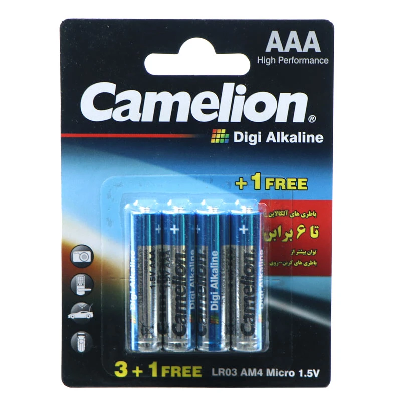 باتری چهارتایی نیم قلمی کملیون Digi Alkaline LR03