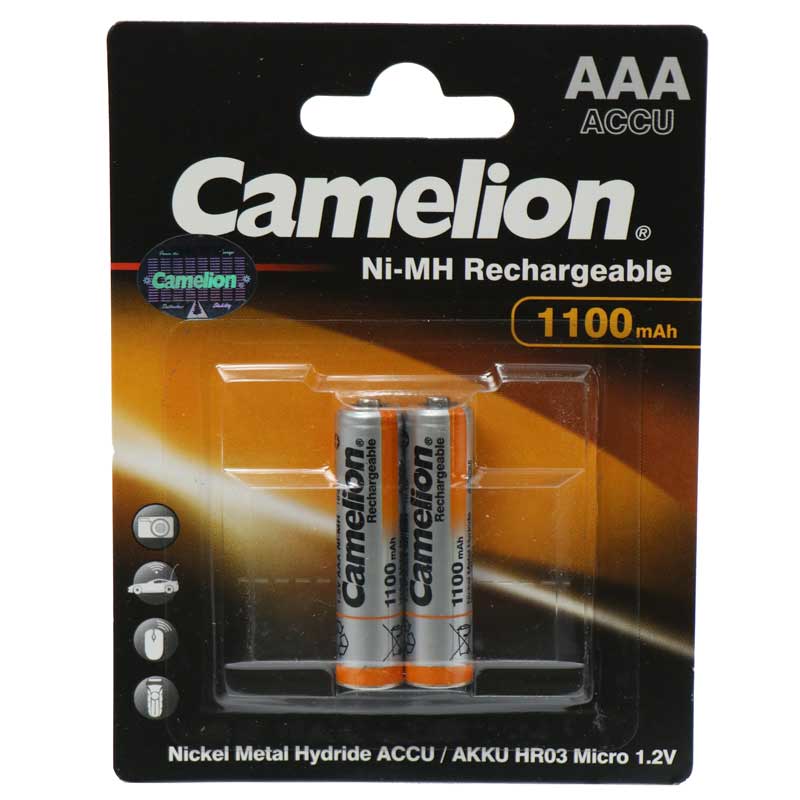 باتری نیم قلمی شارژی Camelion NH-AAA1100BP2 1100mAh