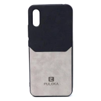 قاب چرمی دوتیکه PULOKA شیائومی Redmi 9A طوسی