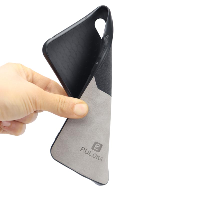 قاب چرمی دوتیکه PULOKA شیائومی Redmi 9A طوسی