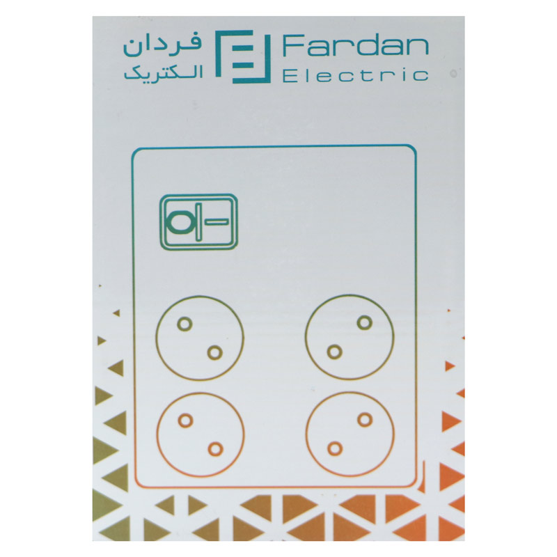 چند راهی 4 خانه بدون ارت فردان الکتریک با کابل 3 متری مدل 31411