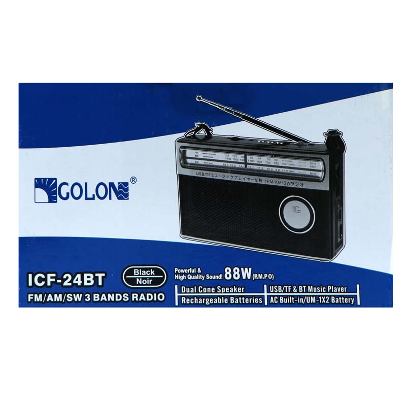 رادیو اسپیکر بلوتوثی رم و فلش خور Golon ICF-25BT