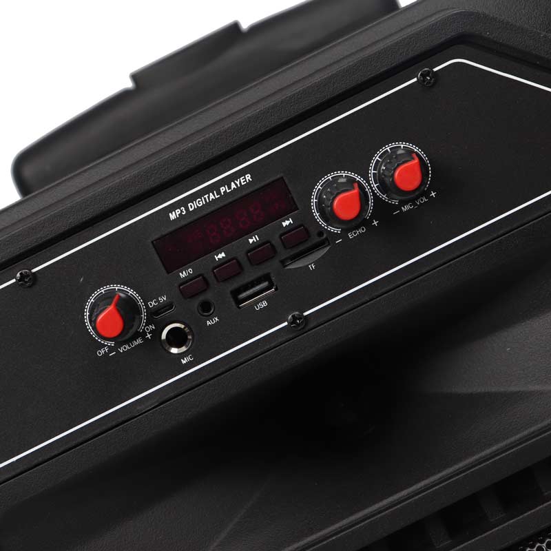 اسپیکر چمدانی بلوتوثی رم و فلش خور JBK-0809 + میکروفون و ریموت کنترل