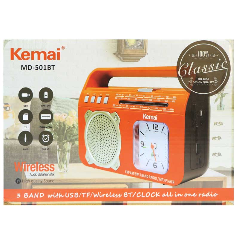 رادیو اسپیکر بلوتوثی رم و فلش خور Kemai MD-501BT