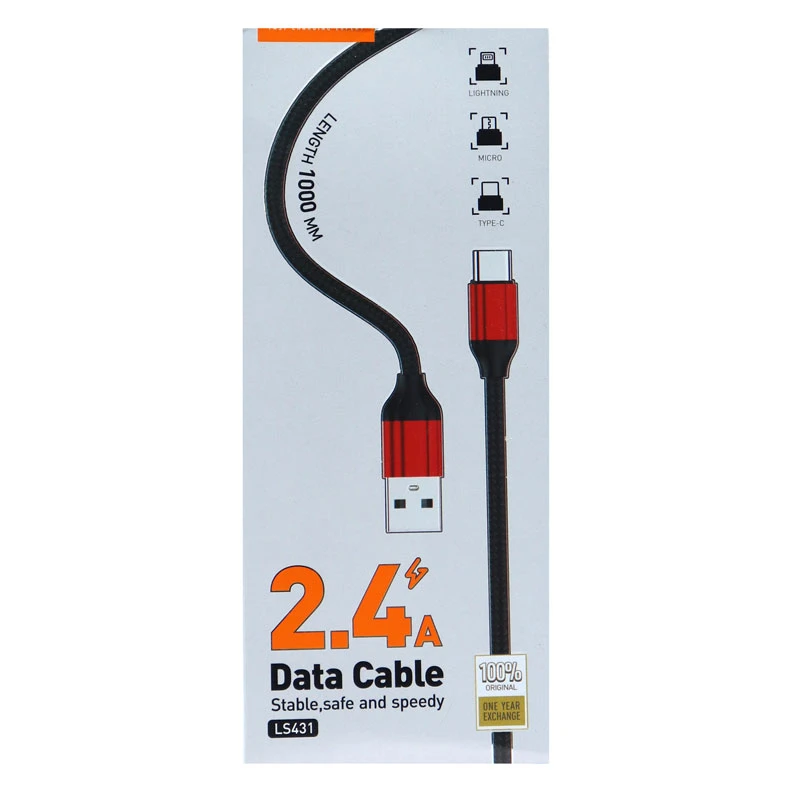 کابل میکرو یو اس بی 2.4 آمپر الدینیو LS431 طول 1 متر