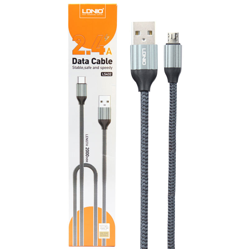 کابل میکرو یو اس بی LDNIO LS432 2.4A 2m